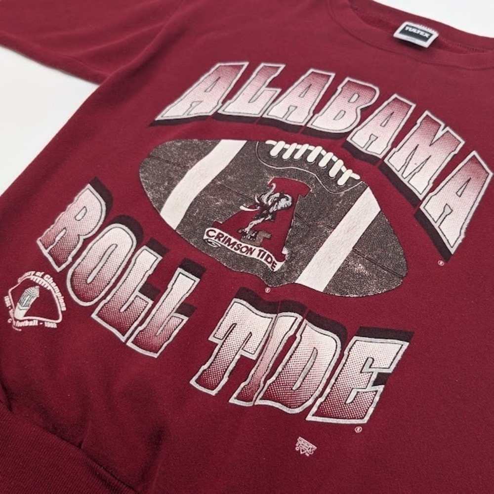 Vintage 90s Tultex Alabama Crimson‎ Tide Sweatshirt Mens Large Red Roll Tide